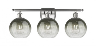 Brookhaven Globe - 3 Light - 28 inch - Brushed Satin Nickel - Bath Vanity Light (3442|516-3W-SN-G483-8SL)