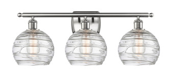 Athens Deco Swirl - 3 Light - 28 inch - Brushed Satin Nickel - Bath Vanity Light (3442|516-3W-SN-G1213-8CL)