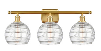 Athens Deco Swirl - 3 Light - 28 inch - Satin Gold - Bath Vanity Light (3442|516-3W-SG-G1213-8CL)
