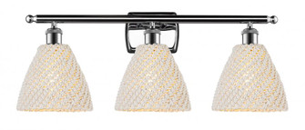Bristol Natural - 3 Light - 28 inch - Polished Chrome - Bath Vanity Light (3442|516-3W-PC-NBD-75-NAT)
