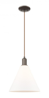 Berkshire Glass - 1 Light - 12 inch - Oil Rubbed Bronze - Cord hung - Mini Pendant (3442|716-1P-OB-GBC-121)