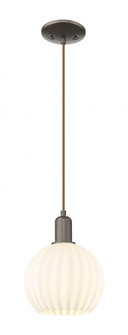 White Venetian - 1 Light - 8 inch - Oil Rubbed Bronze - Cord hung - Mini Pendant (3442|716-1P-OB-G1217-8WV)