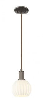 White Venetian - 1 Light - 6 inch - Oil Rubbed Bronze - Cord hung - Mini Pendant (3442|716-1P-OB-G1217-6WV)