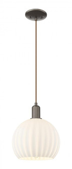 White Venetian - 1 Light - 10 inch - Oil Rubbed Bronze - Cord hung - Mini Pendant (3442|716-1P-OB-G1217-10WV)