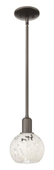White Mouchette - 1 Light - 6 inch - Oil Rubbed Bronze - Cord hung - Mini Pendant (3442|716-1P-OB-G1216-6WM)