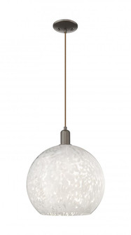 White Mouchette - 1 Light - 14 inch - Oil Rubbed Bronze - Cord hung - Mini Pendant (3442|716-1P-OB-G1216-14WM)