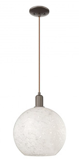 White Mouchette - 1 Light - 12 inch - Oil Rubbed Bronze - Cord hung - Mini Pendant (3442|716-1P-OB-G1216-12WM)