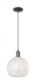 White Mouchette - 1 Light - 10 inch - Oil Rubbed Bronze - Cord hung - Mini Pendant (3442|716-1P-OB-G1216-10WM)