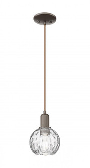 Athens Water Glass - 1 Light - 6 inch - Oil Rubbed Bronze - Cord hung - Mini Pendant (3442|716-1P-OB-G1215-6)
