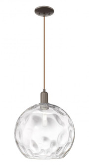 Athens Water Glass - 1 Light - 13 inch - Oil Rubbed Bronze - Cord hung - Mini Pendant (3442|716-1P-OB-G1215-14)