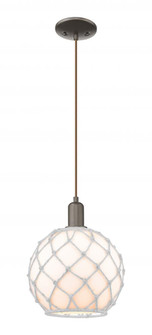 Farmhouse Rope - 1 Light - 10 inch - Oil Rubbed Bronze - Cord hung - Mini Pendant (3442|716-1P-OB-G121-10RW)