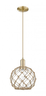 Farmhouse Rope - 1 Light - 10 inch - Champagne Bronze - Cord hung - Mini Pendant (3442|716-1P-CB-G122-10RB)