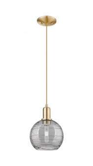 Athens Deco Swirl - 1 Light - 8 inch - Champagne Bronze - Cord hung - Mini Pendant (3442|716-1P-CB-G1213-8SM)