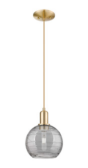 Athens Deco Swirl - 1 Light - 8 inch - Champagne Bronze - Cord hung - Mini Pendant (3442|716-1P-CB-G1213-8CL)