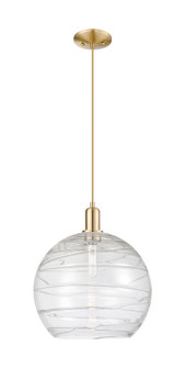 Athens Deco Swirl - 1 Light - 14 inch - Champagne Bronze - Cord hung - Mini Pendant (3442|716-1P-CB-G1213-14CL)