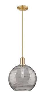 Athens Deco Swirl - 1 Light - 12 inch - Champagne Bronze - Cord hung - Mini Pendant (3442|716-1P-CB-G1213-12SM)