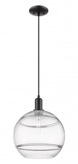 Rochester - 1 Light - 12 inch - Matte Black - Cord hung - Mini Pendant (3442|716-1P-BK-G556-12CL)