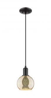 Athens - 1 Light - 8 inch - Matte Black - Cord hung - Mini Pendant (3442|716-1P-BK-G124-8)