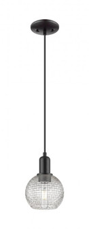Athens - 1 Light - 6 inch - Matte Black - Cord hung - Mini Pendant (3442|716-1P-BK-G122C-6CL)