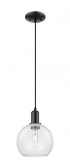 Athens - 1 Light - 8 inch - Matte Black - Cord hung - Mini Pendant (3442|716-1P-BK-G122-8)