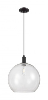 Athens - 1 Light - 14 inch - Matte Black - Cord hung - Mini Pendant (3442|716-1P-BK-G122-14)