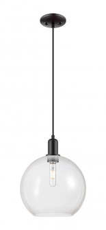 Athens - 1 Light - 12 inch - Matte Black - Cord hung - Mini Pendant (3442|716-1P-BK-G122-12)