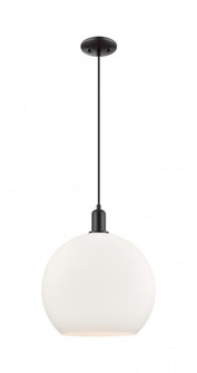 Athens - 1 Light - 14 inch - Matte Black - Cord hung - Mini Pendant (3442|716-1P-BK-G121-14)
