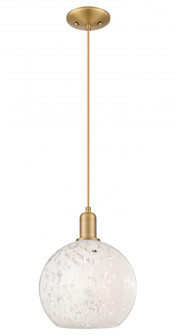 White Mouchette - 1 Light - 10 inch - Brushed Brass - Cord hung - Mini Pendant (3442|716-1P-BB-G1216-10WM)