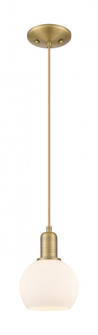 Athens - 1 Light - 6 inch - Brushed Brass - Cord hung - Mini Pendant (3442|716-1P-BB-G121-6)