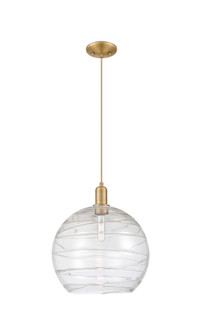 Athens Deco Swirl - 1 Light - 14 inch - Brushed Brass - Cord hung - Mini Pendant (3442|716-1P-BB-G1213-14CL)
