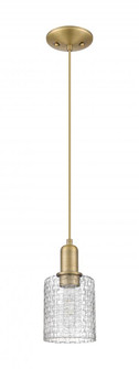 Cobbleskill - 1 Light - 5 inch - Brushed Brass - Cord hung - Mini Pendant (3442|716-1P-BB-G112C-5CL)