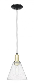 Berkshire Glass - 1 Light - 8 inch - Black Antique Brass - Cord hung - Mini Pendant (3442|716-1P-BAB-GBC-84)