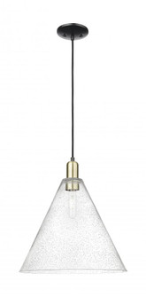 Berkshire Glass - 1 Light - 16 inch - Black Antique Brass - Cord hung - Mini Pendant (3442|716-1P-BAB-GBC-164)