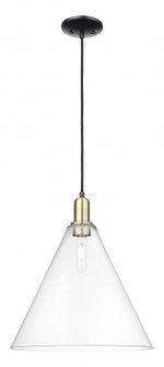 Berkshire Glass - 1 Light - 16 inch - Black Antique Brass - Cord hung - Mini Pendant (3442|716-1P-BAB-GBC-162)