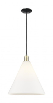 Berkshire Glass - 1 Light - 16 inch - Black Antique Brass - Cord hung - Mini Pendant (3442|716-1P-BAB-GBC-161)