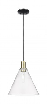 Berkshire Glass - 1 Light - 12 inch - Black Antique Brass - Cord hung - Mini Pendant (3442|716-1P-BAB-GBC-122)