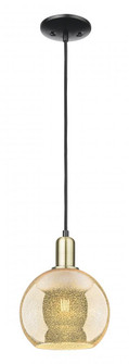 Athens - 1 Light - 8 inch - Black Antique Brass - Cord hung - Mini Pendant (3442|716-1P-BAB-G128-8)