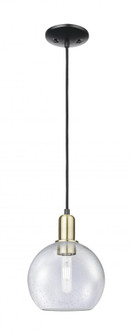 Athens - 1 Light - 8 inch - Black Antique Brass - Cord hung - Mini Pendant (3442|716-1P-BAB-G124-8)