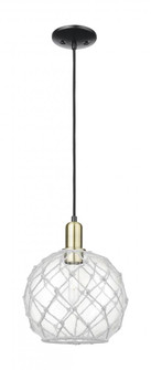 Farmhouse Rope - 1 Light - 10 inch - Black Antique Brass - Cord hung - Mini Pendant (3442|716-1P-BAB-G122-10RW)