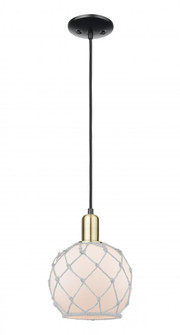 Farmhouse Rope - 1 Light - 8 inch - Black Antique Brass - Cord hung - Mini Pendant (3442|716-1P-BAB-G121-8RW)
