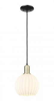 White Venetian - 1 Light - 8 inch - Black Antique Brass - Cord hung - Mini Pendant (3442|716-1P-BAB-G1217-8WV)