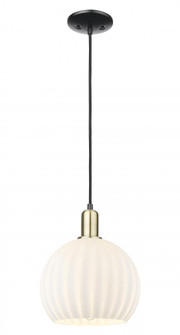 White Venetian - 1 Light - 10 inch - Black Antique Brass - Cord hung - Mini Pendant (3442|716-1P-BAB-G1217-10WV)