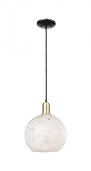 White Mouchette - 1 Light - 10 inch - Black Antique Brass - Cord hung - Mini Pendant (3442|716-1P-BAB-G1216-10WM)