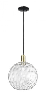 Athens Water Glass - 1 Light - 12 inch - Black Antique Brass - Cord hung - Mini Pendant (3442|716-1P-BAB-G1215-12)