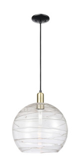 Athens Deco Swirl - 1 Light - 14 inch - Black Antique Brass - Cord hung - Mini Pendant (3442|716-1P-BAB-G1213-14CL)