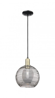 Athens Deco Swirl - 1 Light - 10 inch - Black Antique Brass - Cord hung - Mini Pendant (3442|716-1P-BAB-G1213-10SM)