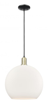 Athens - 1 Light - 14 inch - Black Antique Brass - Cord hung - Mini Pendant (3442|716-1P-BAB-G121-14)