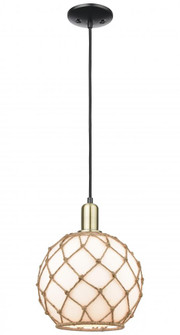 Farmhouse Rope - 1 Light - 10 inch - Black Antique Brass - Cord hung - Mini Pendant (3442|716-1P-BAB-G121-10RB)