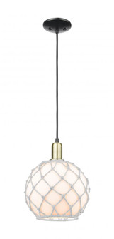 Farmhouse Rope - 1 Light - 10 inch - Black Antique Brass - Cord hung - Mini Pendant (3442|716-1P-BAB-G121-10RW)