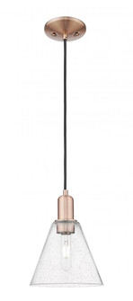 Berkshire Glass - 1 Light - 8 inch - Antique Copper - Cord hung - Mini Pendant (3442|716-1P-AC-GBC-84)